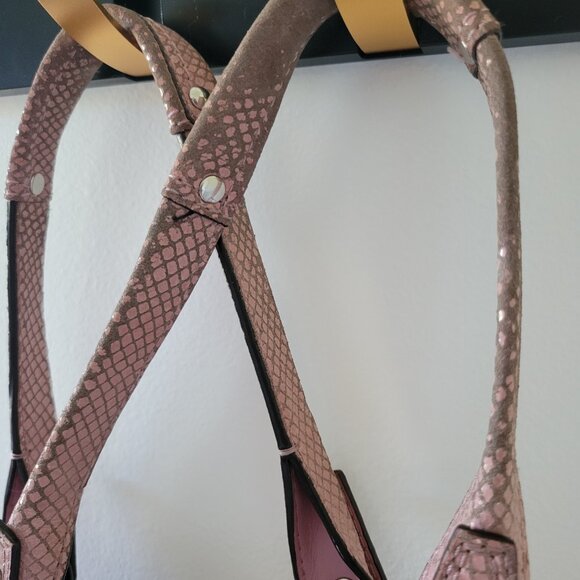 COACH Penelope Sateen Shopper Purse - Pink and Cream - Picture 7 of 8